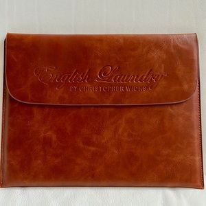 ENGLISH LAUNDRY by CHRISTOPER WICKS brown leather Ipad Case Pouch